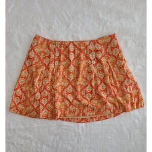 Free People Skirt Womens Paisley Print Orange Size 6